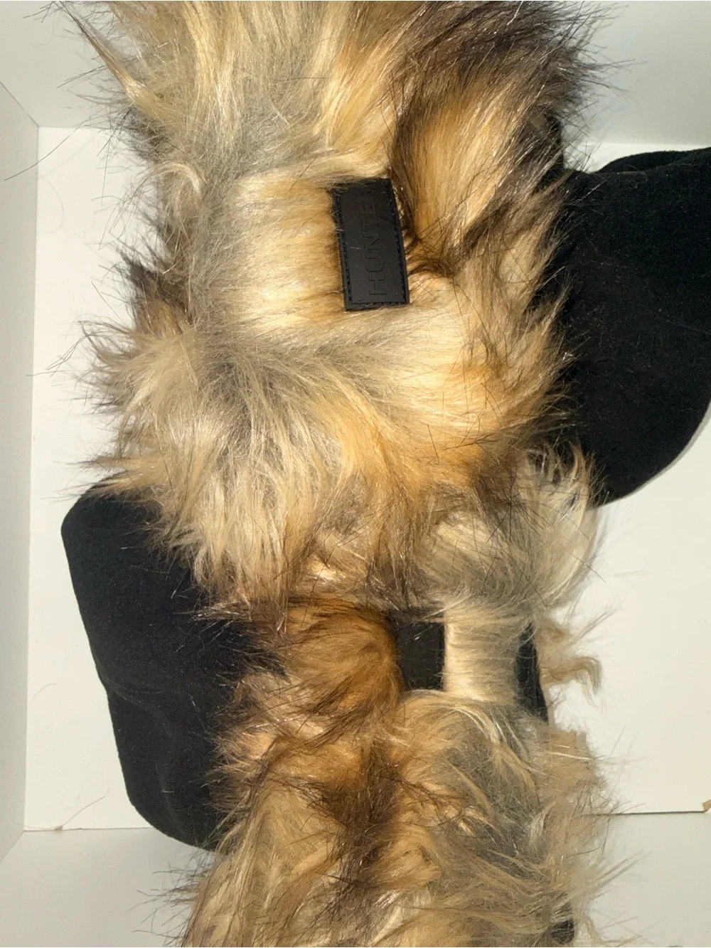 HUNTER Tall Brown Fur Boot Socks - Womens size M (5-7)